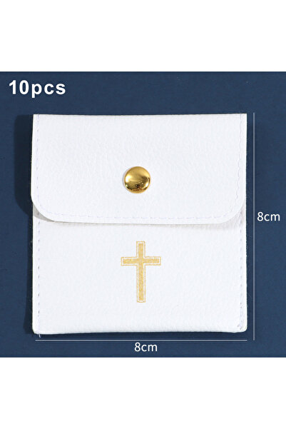 Choice 10 قطع 1/10 قطع حقيبة مسبحة بتصميم صليب ذهبي، حافظة جلدية جميلة، مجوهر...