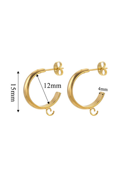 Choice Z1086G15 10 قطع من أقراط الأذن الدائرية المصنوعة من الفولاذ المقاوم لل...