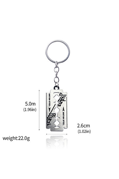 Choice K00760 سلسلة مفاتيح جديدة من الفولاذ البريطاني على شكل قلادة على شكل شفرة حلاقة لفرقة الهيب هوب والروك جوداس بريست