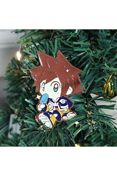 Choice دبوس مطلي بالمينا لشخصية أنمي تشيبي ذهبية. شعر بني مدبب، مصاصة ثلجية، ...