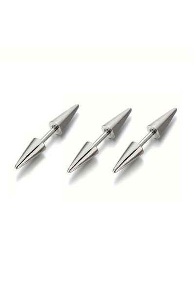 Choice طقم من 3 قطع فضية اللون، تصميم كلاسيكي عصري بنمط البانك، مزين بمسامير ...