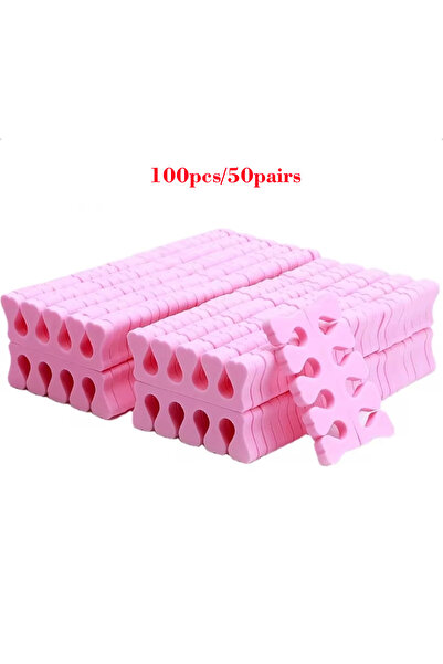 choice2 Pink 100pcs/50pairs sponge toe finger separator manicure set Toe spli...