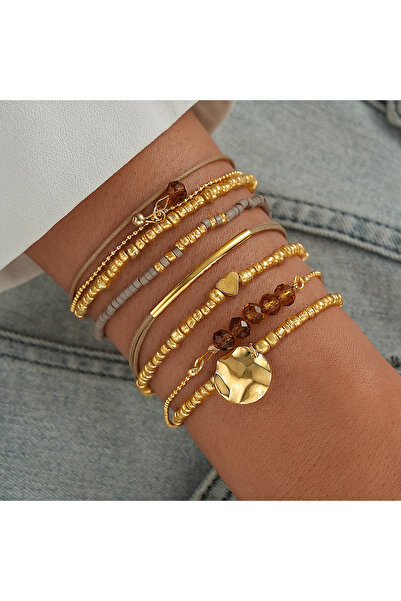 Choice AYAGold 7Pcs/Set Bohemian Heart Beads Bracelets For Women Elegant Crys...