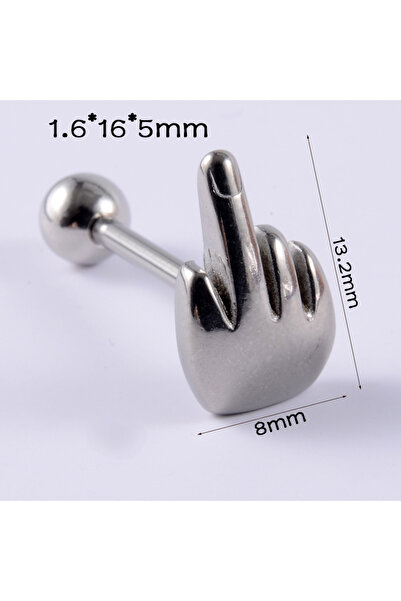 Choice النمط 4 قطعة واحدة من الفولاذ الجراحي 316l على شكل إصبع الأوسط على شكل كرة لسان قضيب ثقب الجسم بانك