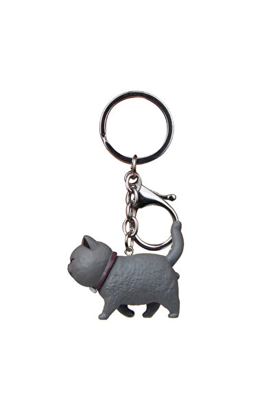 Choice 4.6x4cm Type7 Cute Cartoon Japanese Cat Keyring Round Rolling Simple C...