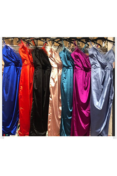 OEMN Women's Satin Midi Dress with Feathers - Clara