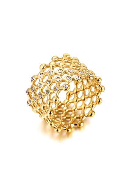 Choice 7 R24002G Lokaer مكعب الزركون حجر CZ كريستال خاتم عريض مجوهرات للنساء ...