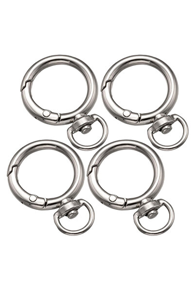 Choice 50PCS Silvery 4/8/15/30/50Pcs Round Spring Snap Hooks, Swivel O Rings ...