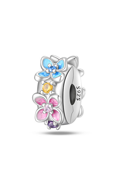 Choice PAC954 قلادة فضة عيار 925 على شكل فراشة وزهور اليعسوب تناسب بانداك الأ...