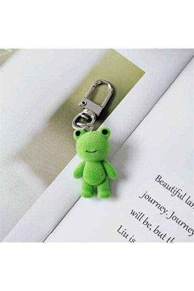 Choice frog Cute 3D Flocking Frog Keychain Flocked Little Frog Couple Mobile ...