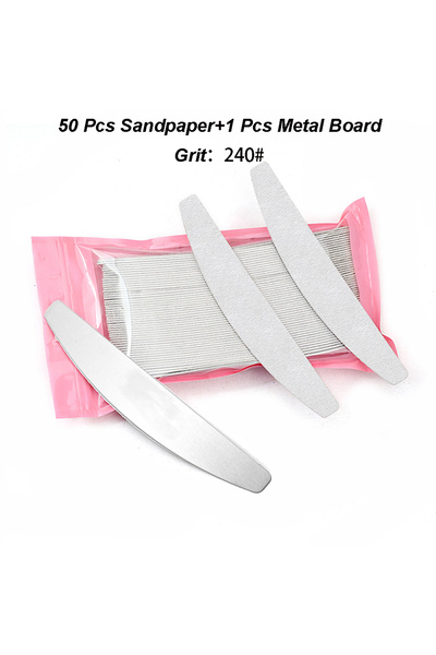choice2 مجموعة من 50 قطعة من ورق الصنفرة ومبرد الفولاذ للعناية بالأظافر والمانيكير والباديكير، مجموعة مزدوجة الجوانب من Tearab