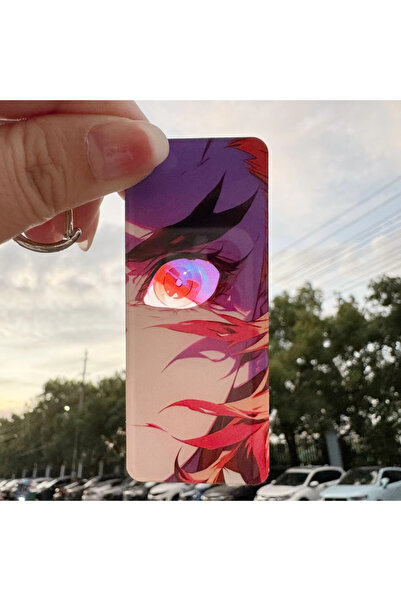 Miniso K-Demon-3 Demon Slayer Shining Eyes Keychain Acrylic Transparent Card ...