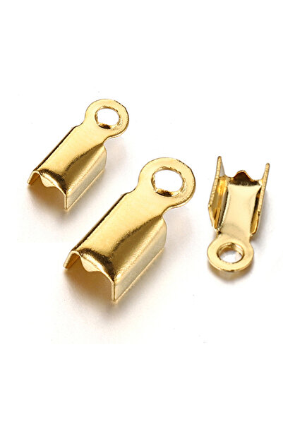 Choice عرض 2.5 مم لون ذهبي 50 قطعة 2.5-3.5 مم أغطية طرفية مجعدة من الفولاذ ال...