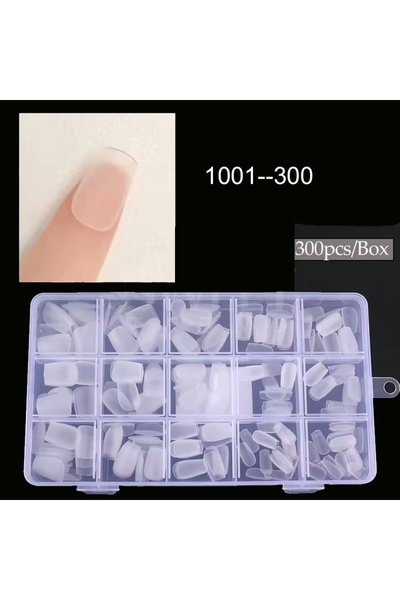 Choice 300 قطعة أظافر صناعية مربعة قصيرة غير لامعة شفافة بتغطية كاملة مربعة ا...