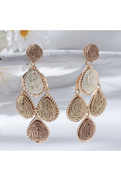 Choice أقراط طويلة مصنوعة يدويًا على شكل قطرة ماء من البوهيمي بتصميم 8 للنساء...