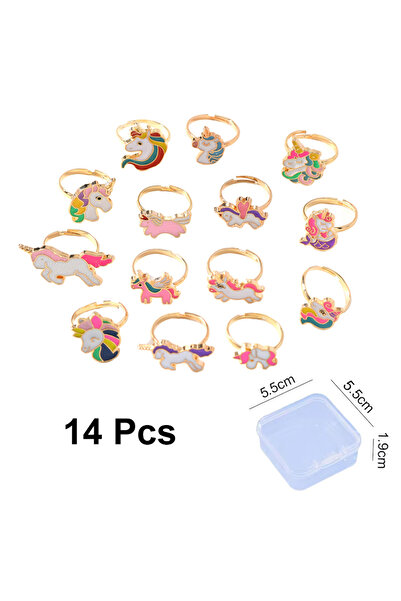 Choice مجموعة من 14 قطعة من حلقات يونيكون قابلة للتعديل، 5.5 علبة، 6/12/36 قط...