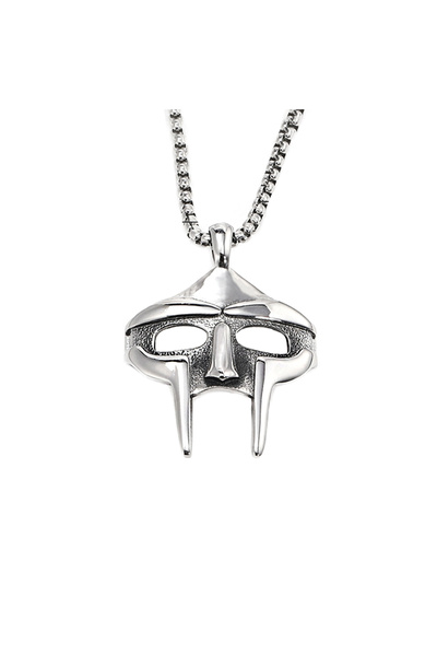Choice قلادة قناع MF DOOM الإبداعية العتيقة بطول 60 سم للرجال من الفولاذ المق...