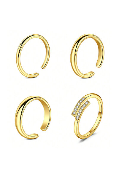 Choice 16 قطعة من 4 خواتم أصابع القدم من الفولاذ المقاوم للصدأ مكونة من 4 قطع...