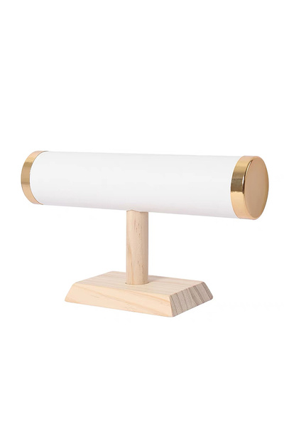 Choice 6041-Withe(PU) حامل سوار معدني من طبقة واحدة من الخشب الصلب، لوازم تغل...