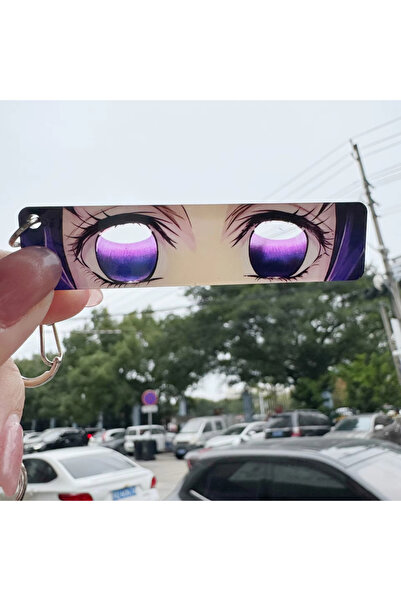 Miniso K-Demon-14 Demon Slayer Shining Eyes Keychain Acrylic Transparent Card...