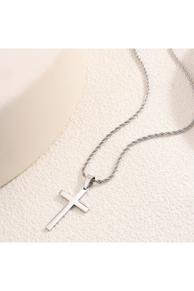 Choice Steel color New Stainless Steel Cross Pendant Necklace for Men Women Minimalist Gold Color Jewelry M