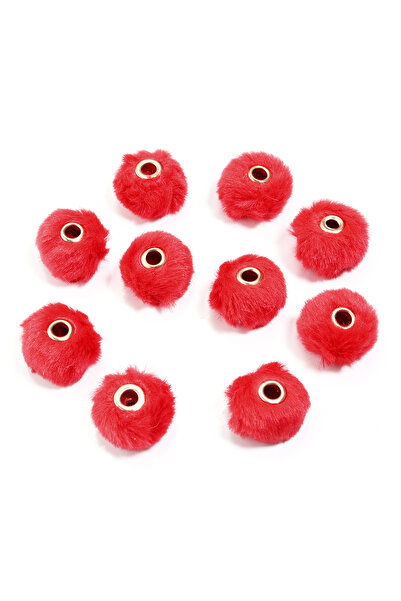 Choice 10 قطع من خرزات الفرو المحشوة باللون الأحمر، خرزات بوم بوم متعددة الأل...