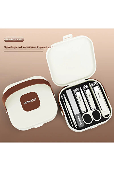 Choice مجموعة مقصات أظافر بيضاء مضادة للرذاذ مكونة من 7 قطع جنبًا إلى جنب مع ...
