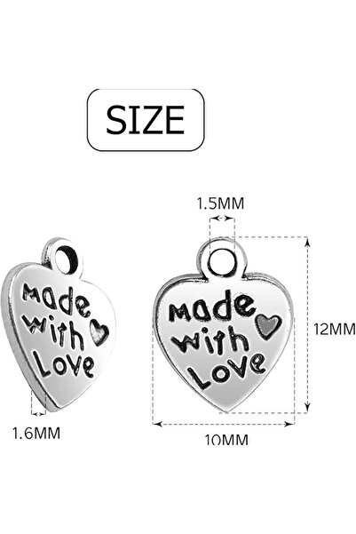 Choice 100pcs 100pcs Letter Heart Charm Word Made With Love Charm Pendant For...