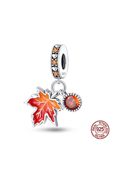 Choice PAC704 سحر 925 الفضة يناسب 3 مم 925 سوار الأصلي للنساء جديد في الخريف غروب الشمس أوراق القيقب تشا