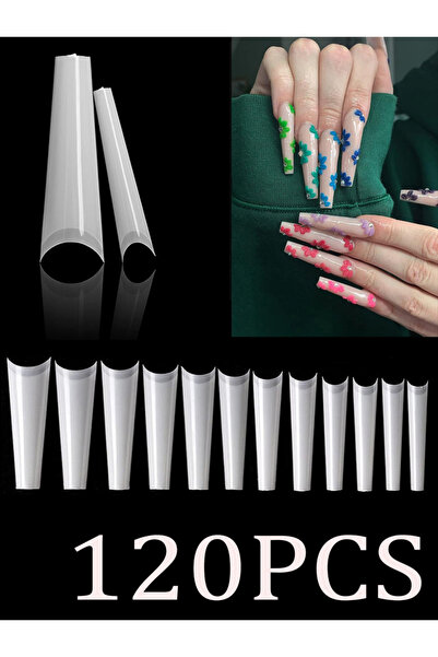 Choice 240 قطعة من أطراف أظافر التابوت الطويلة الشفافة باللون الأخضر، بيضاء ا...