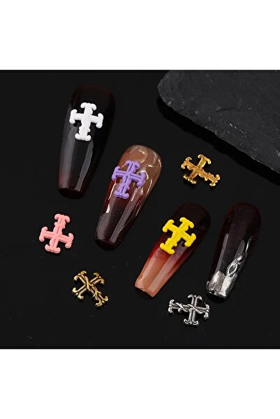 Choice مجموعة مجوهرات فنية للأظافر من 60 قطعة على شكل صليب بانك TZ-124 للنساء...