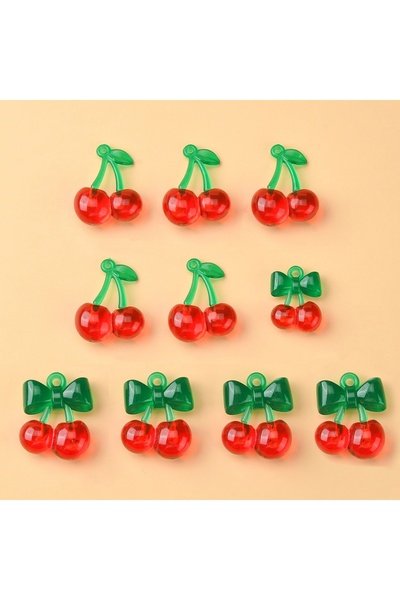 Choice 10 قطع 10 قطع 2 أنماط شفافة الاكريليك الكرز الأحمر المعلقات للنساء سوا...