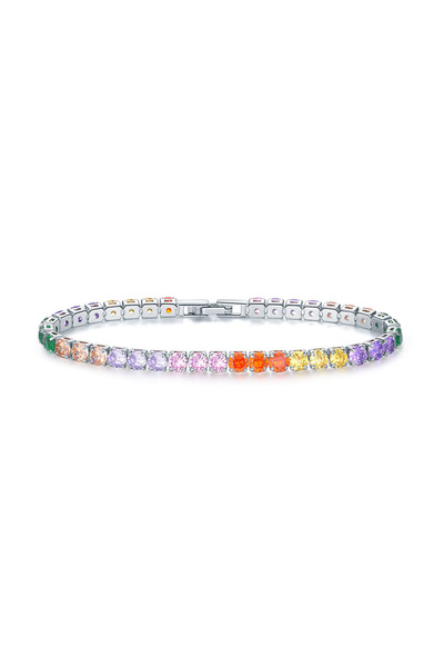 Choice 19cm H229 Colorful Zircon Tennis Bracelet Bangle for Women Luxury Silv...