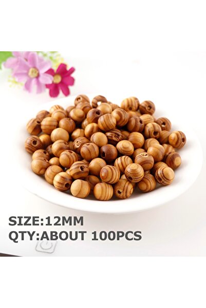 Choice 12 مم - 100 قطعة 300 قطعة من خرز الخشب المستدير المطلي الطبيعي خرز فاص...