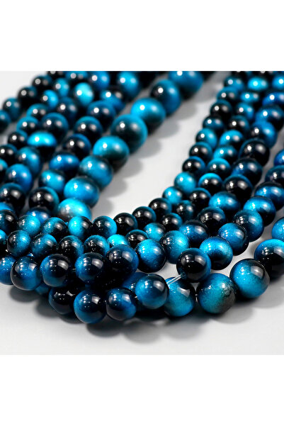 Choice11 8mm about 45pcs 3lake blue Natural Stone Tiger Eye Multiple Colors L...