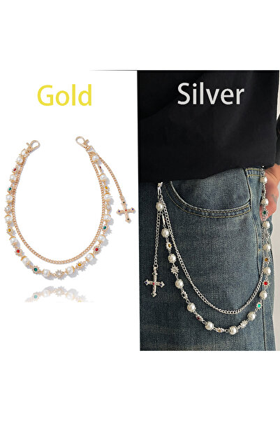 Choice 2PCS Salircon Exquisite Luxury Imitation Pearl Keychain Wallet Belt Ch...