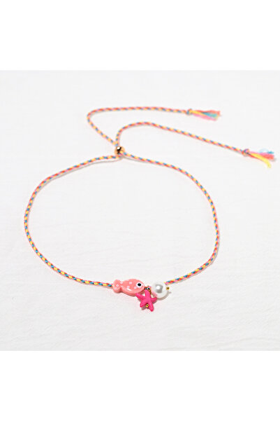 Choice قلادة نسائية وردية اللون على شكل سمكة بوهيمية خزفية ملونة قابلة للتعدي...