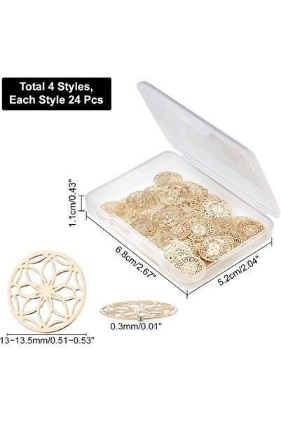 Choice AECH07-01885 96 قطعة من 4 أنماط من النحاس الأصفر المزخرف بزخارف دائرية...