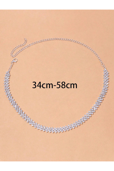 Choice قلادة XSBODY مطلية بالفضة بتصميم بسيط وأنيق على شكل قطرة ماء هندسية فا...