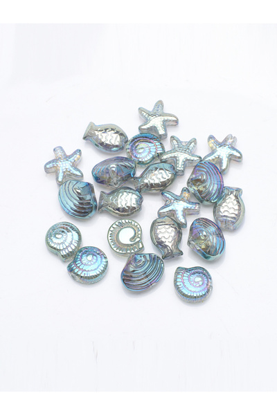 Choice4 TML 20 Pcs Mixed Shape Starfish Snail Shell Small Fish Crystal Glass ...