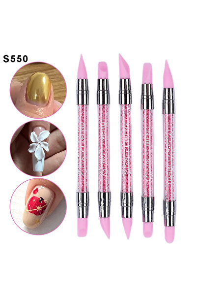 Choice مجموعة أقلام نحت الأظافر S550 ذات النهايتين المزدوجة، قلم نحت الزهور ث...
