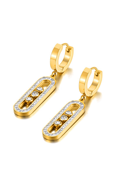 Choice أقراط دائرية من JeeMango مصنوعة من الفولاذ المقاوم للصدأ قابلة للانزلا...