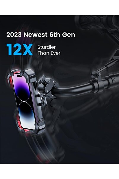 Alim حامل هاتف للدراجات النارية، حامل هاتف مضاد للاهتزاز بزاوية 360 درجة، سهل...