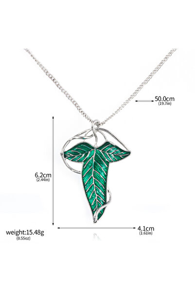 Choice N01123 Hobbit Green Leaf Necklace The Lord Of The Rings Vintage Elf Gr...