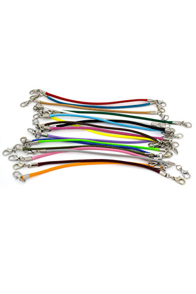 Choice مجموعة متنوعة من 20 قطعة من حبل شمعي جلدي، سلسلة بطول 15 سم، حبل تعليق...