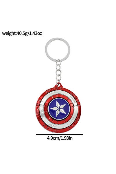 Miniso KC0490 Creative Marvel Captain America Shield Keychain Rotating Drippi...
