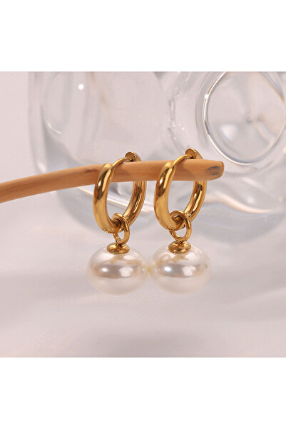 Choice أقراط دائرية كورية ذهبية اللون عالية الجودة من الفولاذ المقاوم للصدأ ع...