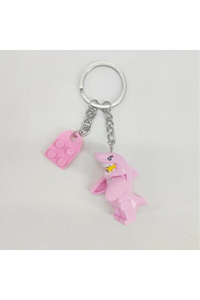 Choice مجموعة سلاسل مفاتيح للأزواج على شكل قرش كرتوني وردي - سلاسل مفاتيح متط...