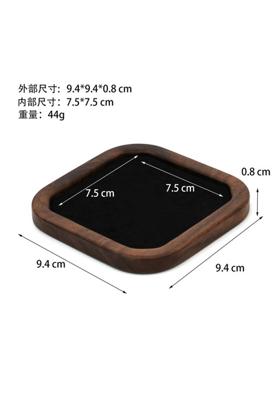 Choice حامل عرض مجوهرات من خشب الجوز المخملي الأسود S، أقراط وقلادة، دعامات ع...