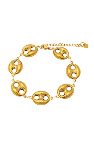Choice Gold-color 2025 New Luxury Gold Color Skeleton Bracelet - Stainless St...